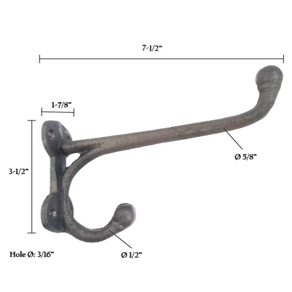 Coat hook mounting height best sale